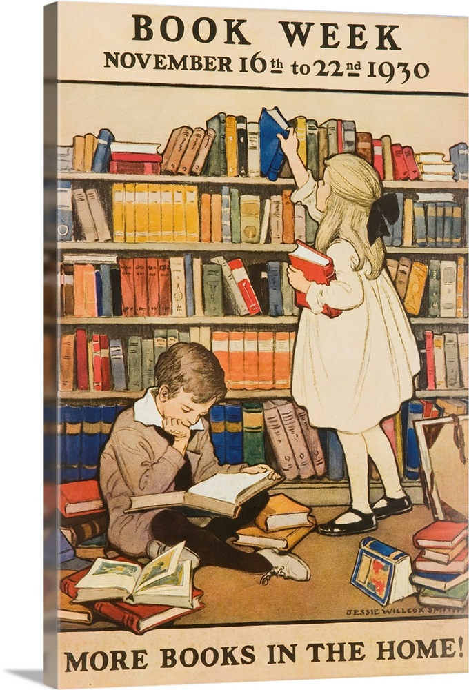1930 Children's Book Council Book Week Poster Wall Art