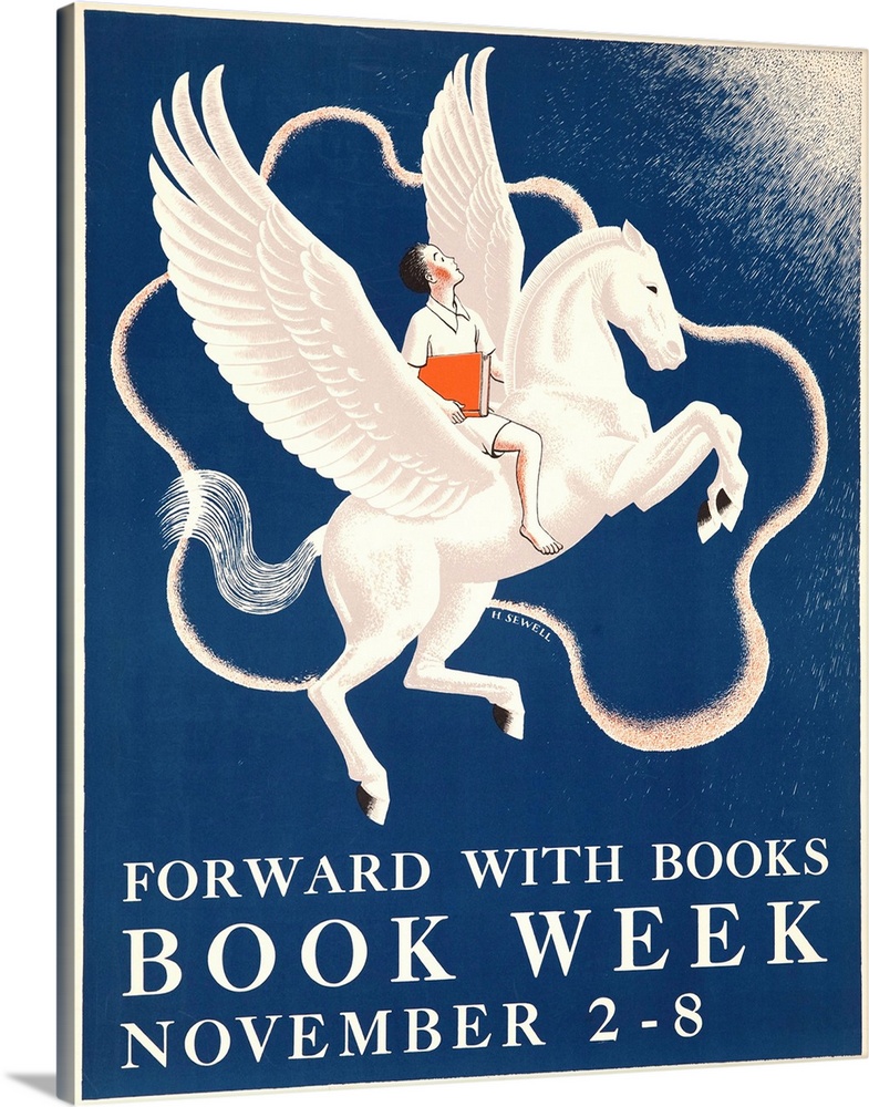 1941 Children's Book Council Book Week Poster Wall Art
