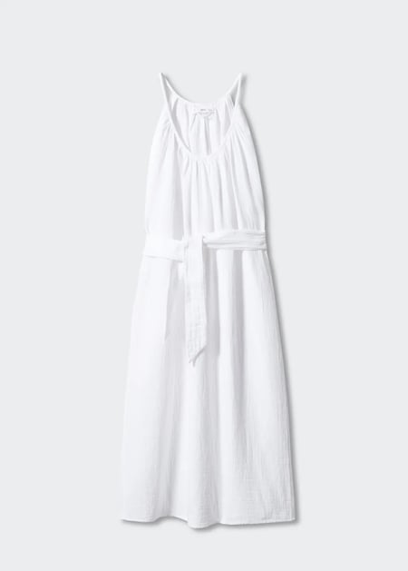 Strap dress with belt