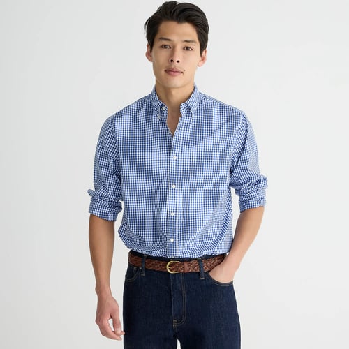 Slim-fit Secret Wash cotton poplin shirt