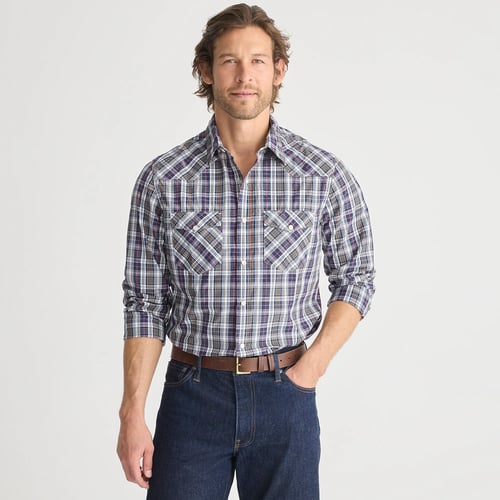 Secret Wash cotton poplin western shirt