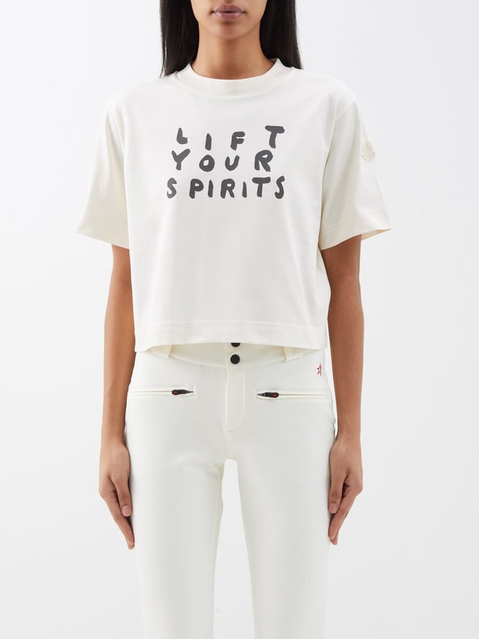 Lift Your Spirits-print cotton-jersey T-shirt