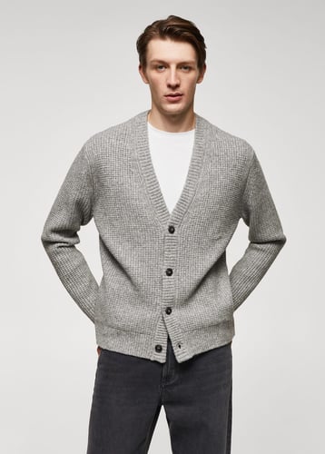 Structured wool-blend cardigan