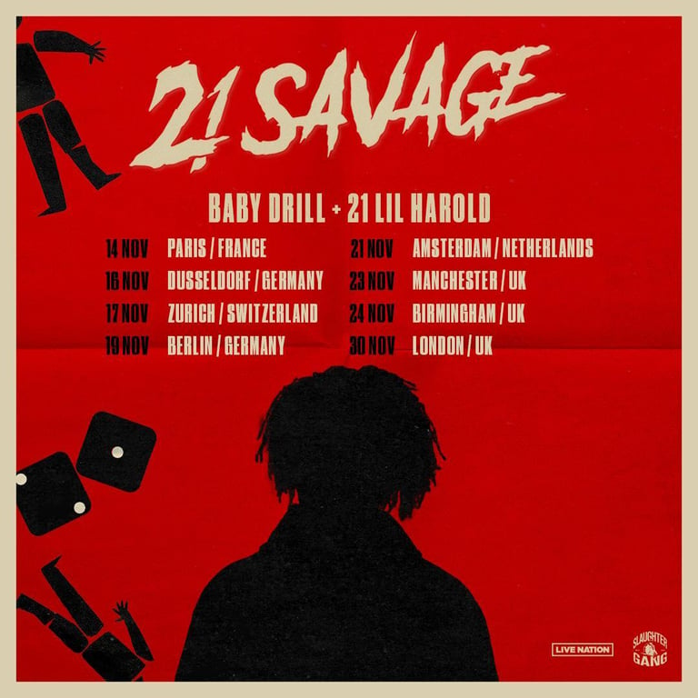 21 Savage Expands his highly Anticipated London return with a European Tour