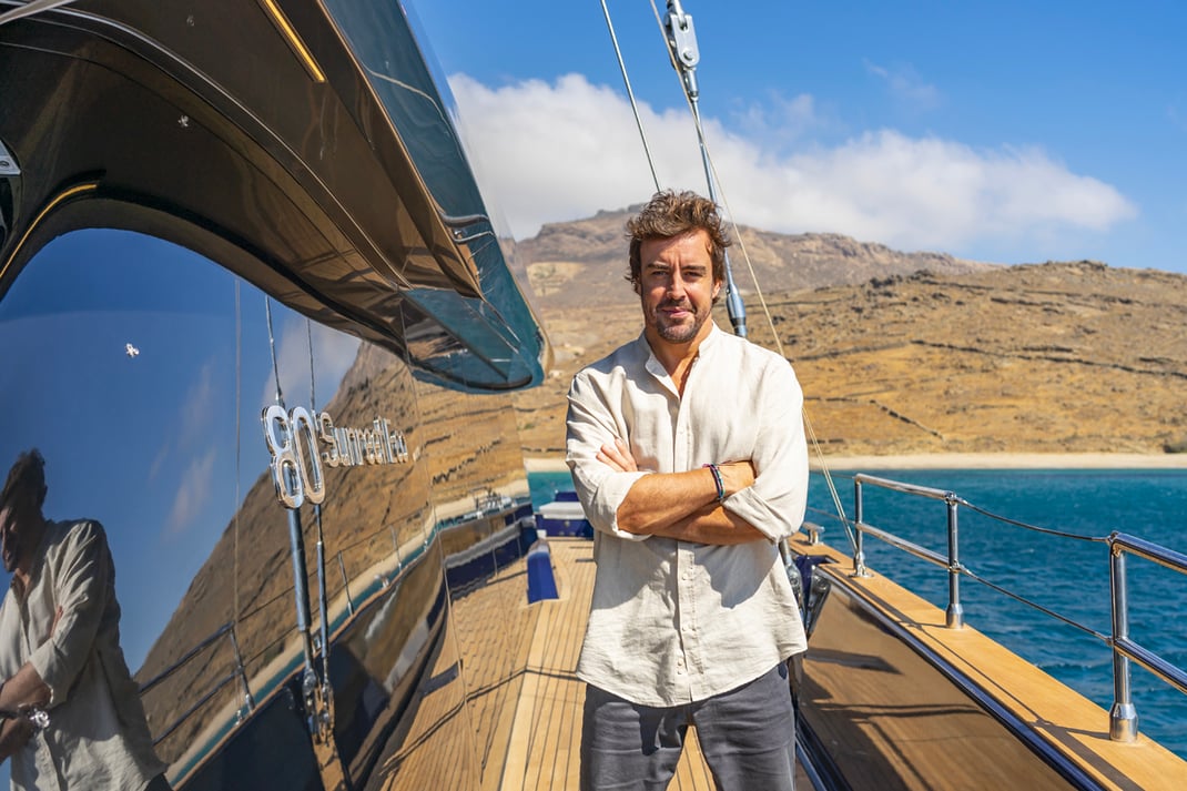 Fernando Alonso's First Ride on the Electric 60 Sunreef Power Eco
