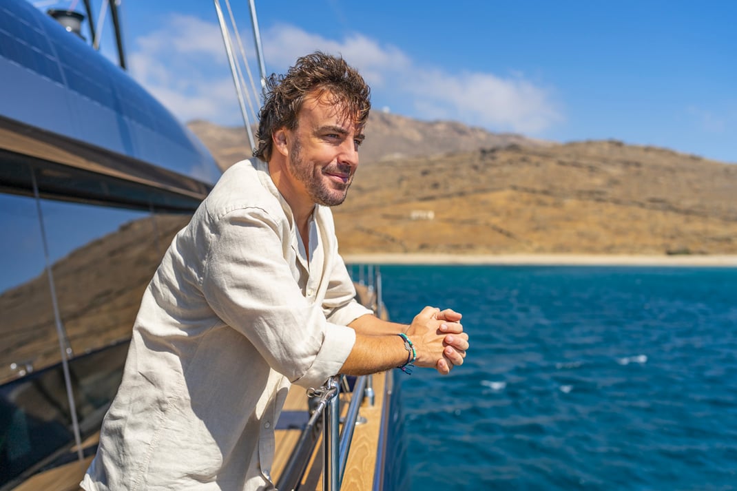 Fernando Alonso's First Ride on the Electric 60 Sunreef Power Eco