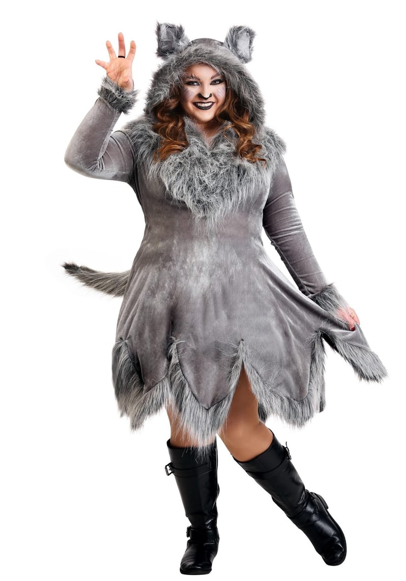 Women's Plus Size Grey Wolf Costume Dress