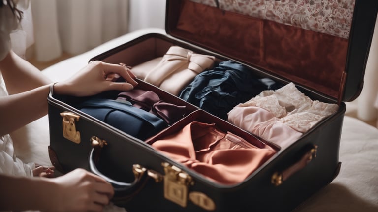 Dicas para organizar suas roupas íntimas e economizar espaço na mala.
