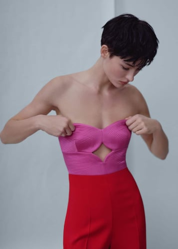 Two-tone jumpsuit with opening detail