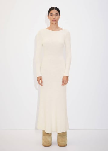 Open-back knitted dress