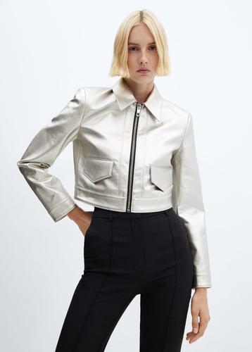 Metallic cropped jacket