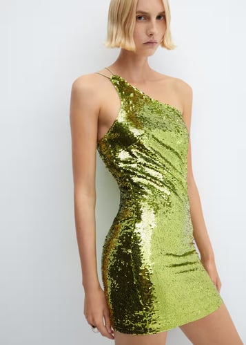 Asymmetric sequin dress