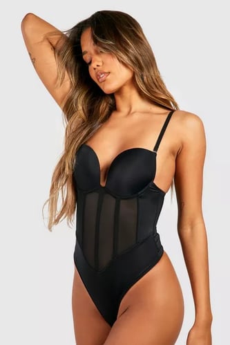 LOW BACK PLUNGE THONG SHAPEWEAR BODY SUIT