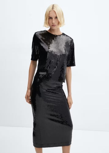 Sequin midi skirt