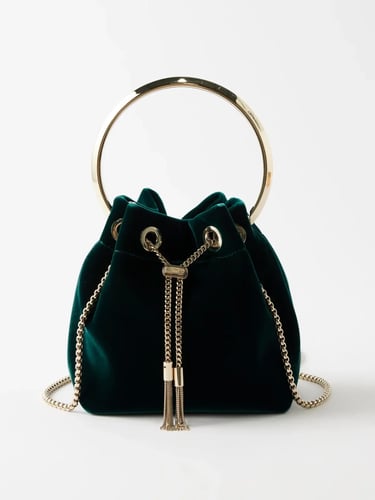 Jimmy Choo Bon Bon velvet clutch bag