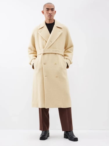 Auralee Brushed wool-alpaca blend trench coat