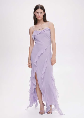 Ruffled detail dress