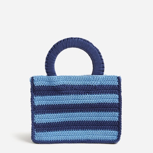 Hand-crocheted rectangle bag in stripe