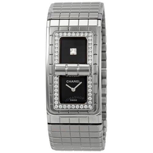 CHANEL Code CoCo Black Lacquered Dial Ladies Diamond Watch
