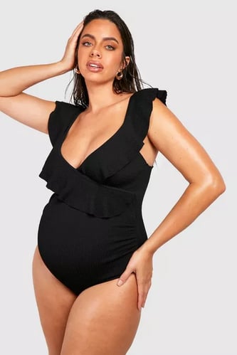 MATERNITY CRINKLE FRILL SWIMSUIT