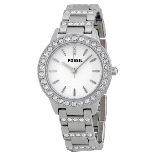 FOSSIL Glitz White Dial Stainless Steel Ladies Watch