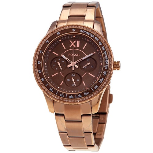 FOSSIL Stella Sport Multifunction Quartz Crystal Brown Dial Ladies Watch
