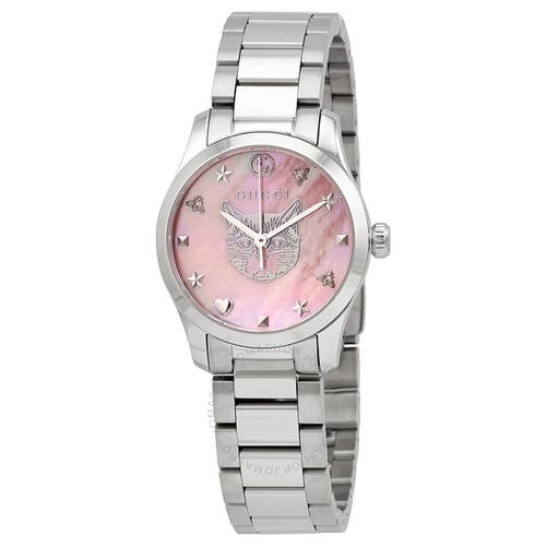 GUCCI G-Timeless Quartz Pink Mother of Pearl Dial Ladies Watch