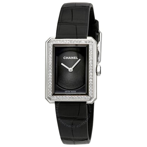 CHANEL Boy-Friend Diamond Black Guilloché Dial Ladies Watch