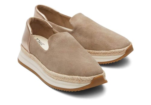 Jocelyn Taupe Metallic Suede Espadrille Sneaker