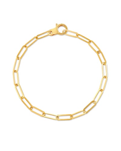 Large Paperclip Chain Bracelet in 18k Gold Vermeil