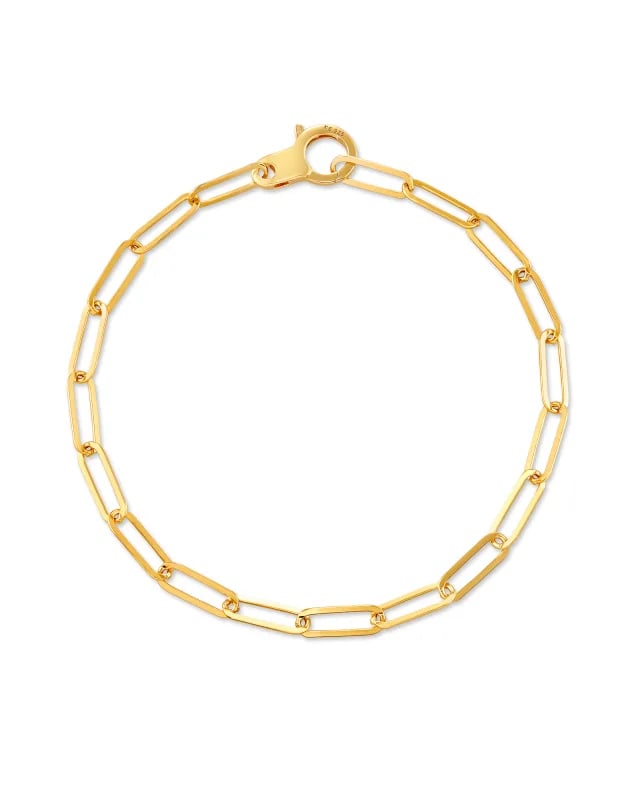 Large Paperclip Chain Bracelet in 18k Gold Vermeil