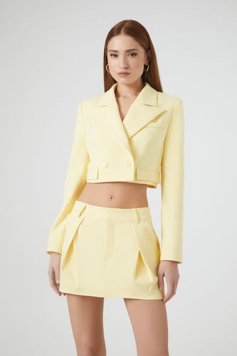 Peak Lapel Cropped Blazer