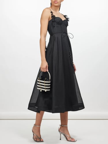 Zimmermann Natura linen-blend corseted dress