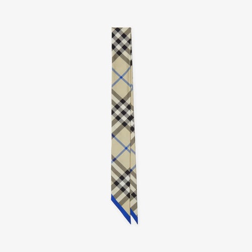 Skinny Check Silk Scarf