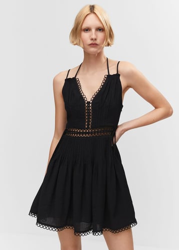Openwork dress with double straps