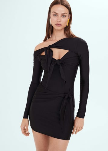 Draped dress with knot detail