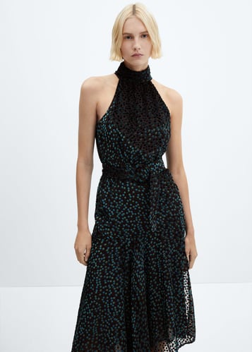 Halter velvet dress