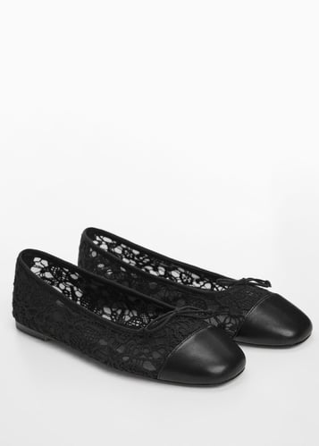 Ballerine di pizzo con fiocco