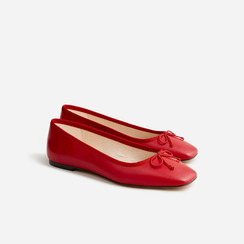 Ballerine Quinn in pelle con punta quadrata