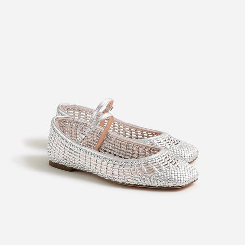 Ballerine Quinn intrecciate in pelle metallizzata