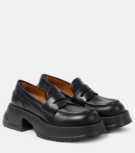 MARNI Leather platform loafers