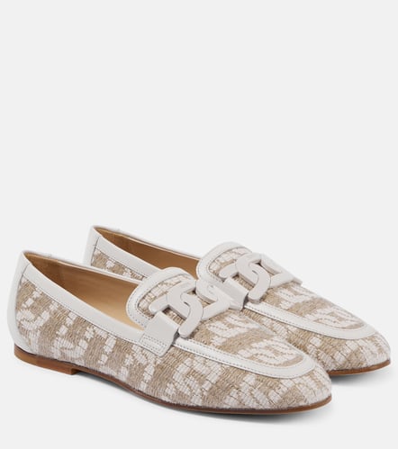 TOD'S Kate leather-trimmed loafers