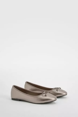 BALLERINE CON DETTAGLIO METALLICO A FIOCCO