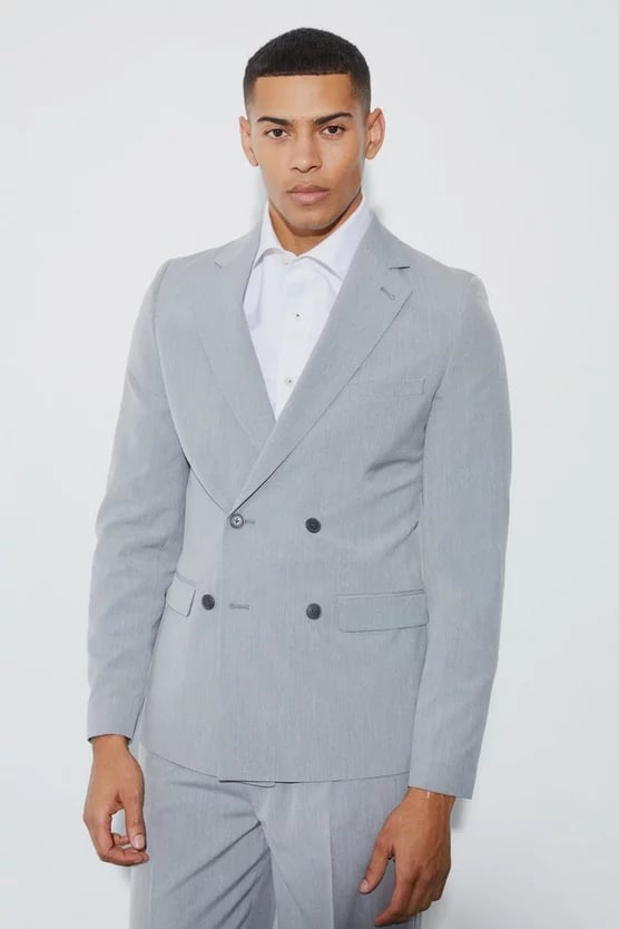 Super Skinny Double Breasted Suit Jacket