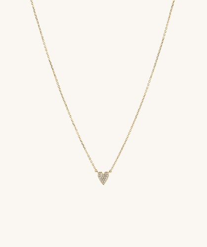 Mini Heart Pavé Diamond Necklace