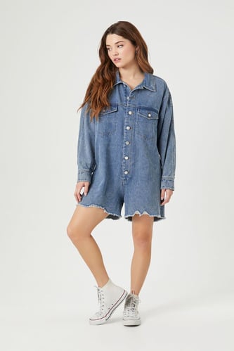Distressed Denim Romper