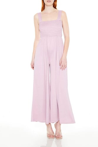 Shirred Wide-Leg Tank Jumpsuit