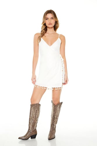 Seashell-Trim Wrap Romper