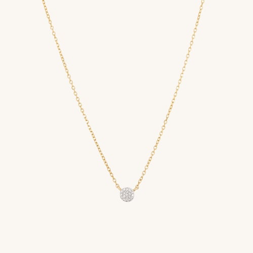 Pavé Diamond Round Necklace