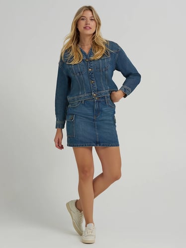 Women's Denim Cargo Skirt